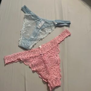 Victoria secret x 2 thongs. Pink is entire lace